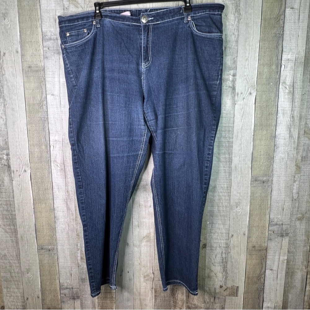 Brooklyn Girl (Flawed) Size 24 Blue Jeans with Black Lace Pockets
